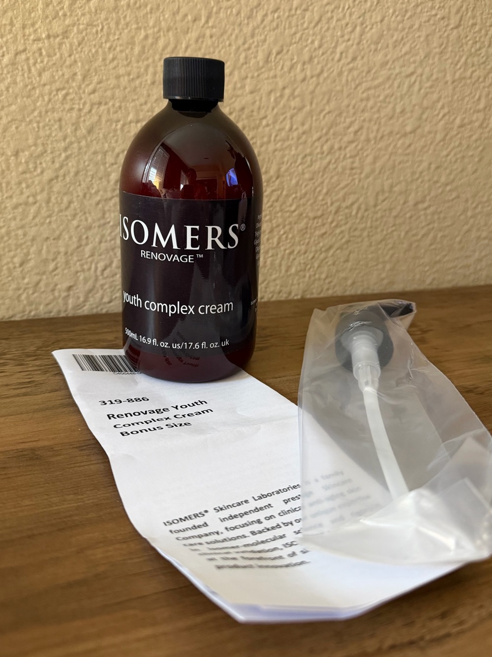 NEW SEALED ISOMERS Renovage Youth Complex Cream Bonus Size 500mL